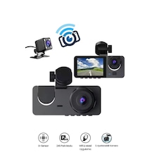 Araç İçi Kayıt Cihazı Ön + İç + Arka Kamera Geniş Açı Ve Hd Görüntü Mobil Uygulama Destekli