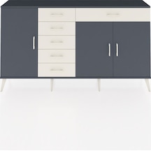 Arges Konsol 3 Raflı 6 Çekmeceli 3 Kapaklı 176x30x99 Antrasit-antrasit/aytaşı Antrasıt/aytası - Antrasıt