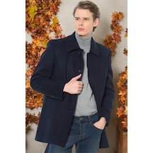 Plt8206 Dewberry Erkek Palto-Düz Lacivert-Düz Lacivert