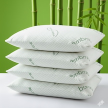 Heyner 4 Adet 1200 Gram Bamboo Yastık 50x70 Visco Bambu Yastık 4'lü Paket Ortopedik Yastık Fermuarlı Yeşil