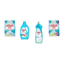 Aquabor Doğal Mineralli 4 Kg Beyaz + Sıvı Renkliler + Elde Bulaşık + 4 Kg Renkliler 4 Lü Set