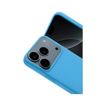 Apple iPhone Uyumlu - 17 Pro Nano İçi Kadife Silikon - Mavi