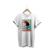 Higher Baskılı Beyaz T-shirt Beyaz