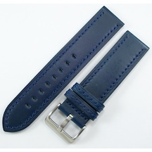 Bizon Lacivert Gerçek Deri Saat Kordonu 20mm Spor Saat Kayışı