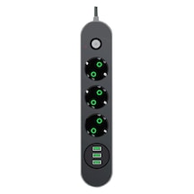 Termal Akım Korumalı Akıllı 3 Lü Grup Priz Ve 3 Lü Usb Şarj Portu 2m Uzatma Kablolu 0