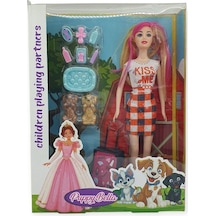 Puppy Bella 30 Cm Bebek Ve Köpek Bakım Seti - Turuncu Elbise