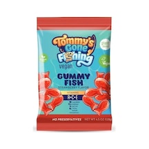 Tommy S Gone Fishing Bitki Bazlı Çilekli Gummy Fish Ve Lezzetli Vegan Atıştırmalık 128 G
