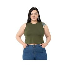 Disentis Büyük Beden Bisiklet Yaka Kolsuz Crop Viskon Haki Body-haki Haki Disentis Büyük Beden Bisiklet Yaka Kolsuz Crop Viskon Haki Body-haki Haki