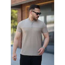 Suma Erkek Hakim Yakalı Kısa Kollu Pamuklu T-shirt Bej