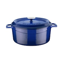 Lava Döküm Yuvarlak Tencere, Trendy, 28 Cm, 6.71 L Hacim, Mavi Diğer