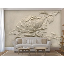 3D Kabartma Çiçek Desen Duvar Kağıdı