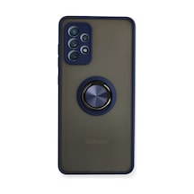 Samsung Uyumlu Galaxy A72 Kılıf Montreal Yüzüklü Silikon Kapak - Lacivert 0