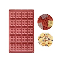 Mini Waffle Pişirme Dikdörtgen Bisküvi Çikolata Bisküvi Silikon Kalıbı Goldcakes