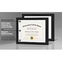28x36 Cm Siyah Diploma Çerçevesi, Kırılmaya Dayanıklı Cam, Asma Donanımı Dahil, 2'li Paket