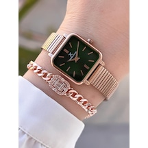 Daniel Klein Çelik Kordon Köşeli Kasa 2 Yıl Garantili Bileklik Hediyeli Kadın Kol Saat Bfg.10835.6 Rose Gold