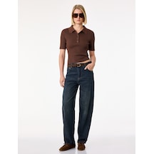 Koton Pamuklu Düğmeli Cepli Normal Bel Düz Paça Denim Pantolon - Tapered Fit Jean Green Cast 6sal40194md Yeşil