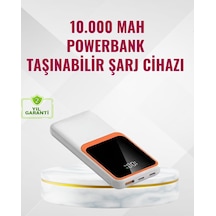 Powerbank 10000 Mah Çift Usb Çıkışlı Type-c Girişli Şık Beyaz Tasarım