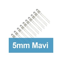 5Mm Şeffaf Mavi Led - 10'Lu Paket