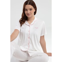 Pierre Cardin 7715 Kadın Kısa Kollu Gömlek Pijama Takımı-krem Krem