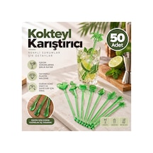 Plastik Kokteyl Karıştırıcı Uzun Mix 50 Adet Renkli İçecek Karıştırma Çubuğu - 920879467