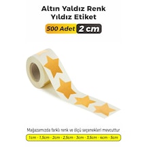 Altın Yaldız Renk Yıldız Kesim Etiket 2cm 500 Adet Altın