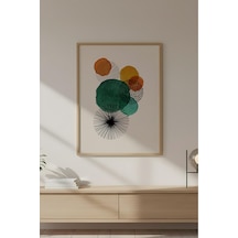 Huhuli Ahşap Çerçeveli Geometrik Desenli Minimalist Tablo Huhu633