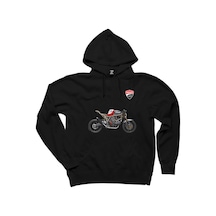 Ducati Supersport Siyah Kapşonlu Sweatshirt Hoodie Siyah