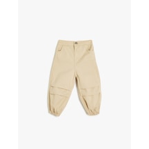 Koton Paraşüt Jogger Pantolon Cepli Pamuklu Bej 4smg40014ad Ekru