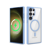 Zore Galaxy S22 Ultra Uyumlu Magsafe Wireless Şarj Özellikli Silikon Ogaa Ege Kılıf-mavi