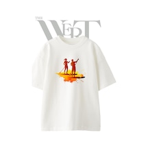 Paddle Boarding Tasarım Baskılı Ünisex Beyaz Oversize T-shirt