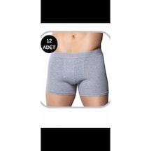 Gümüş Erkek Likralı Boxer 4018 12 Li Paket Gri