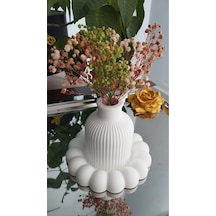 Bernami Mumluk Şamdanpinterest Model Bubble Tabak Ve Vazo Set %100 Doğal Taş Tozu Diğer