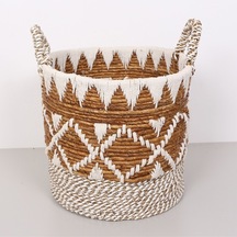 Bodrum 36x33x42 Cm. Doğal Abaka El Yapımı Sepet L - Bej