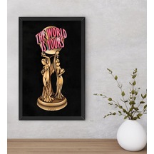 Bk Gift The World Is Yours Tasarımlı Dekoratif Ahşap Siyah Çerçev (498002408)