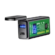 Motosiklet Usb Şarj Cihazı Sae'den Usb Adaptörü Pd+qc3.0 Şarj Cihazı Voltmetre On/off Anahtarı Su Geçirmez Telefon Tablet Navigasyon İçin