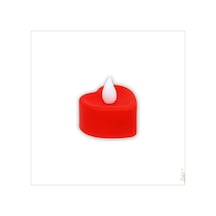 Led Işıklı Pilli Tealight Kalp Mum. 4 Cm X 2 Cm - Kırmızı Işık