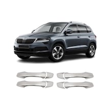 Skoda Karoq Uyumlu 2017 Ve Üzeri Krom Kapı Kolu 4 Kapı Deliksiz Paslanmaz Çelik