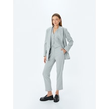 Koton Cepli Slim Fit Yüksek Bel Cigarette Kumaş Pantolon Gri Melanj 5sak40027uw Gri Melanj