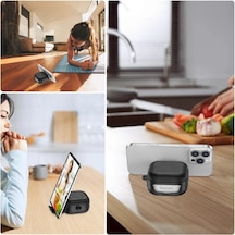 Galaxy Buds4 Pro/buds 4 İçin Kılıf Fonksiyonel Stant/güvenlik Kilidi Tasarımlı Galaxy Buds4 Kulaklık Kılıfı Deri Görünümlü Buds 4 Pro Kılıf Siyah