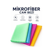 4 Adet İz Bırakmayan Mikrofiber Bez Cam Bezi 30x40 Temizlik Bezi Pencere Bezleri Genel