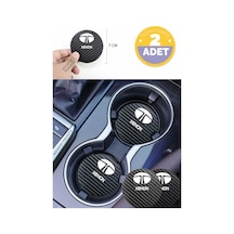 Tata Xenon Siyah Karbon Bardak Altlığı Tata Armalı Xenon Yazılı 7 Cm Dayanıklı Özel Tasarım 2 Adet 2 Adet