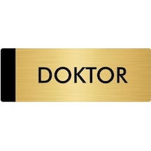 Metal Yönlendirme Levhası, Departman Kapı Isimliği Doktor 7x20 Cm Altın Renk