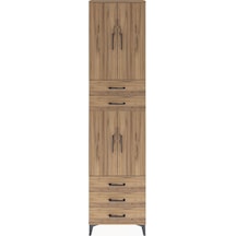 Arges Dolap 5 Raflı 5 Çekmeceli 4 Kapaklı 60x30x243 Çam-çam Çam
