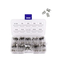Cam Sigorta Seti 6x30 Mm 72 Adet 9 Çeşit 250v Şeffaf Çantada