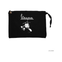 Zepplin Giyim Vespa Scotter Siyah Clutch Astarlı Cüzdan / El Çantası
