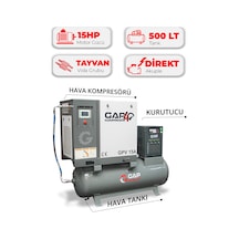 Hava Kompresörü Depo Üstü Vidalı 15hp 500lt Gpv15a