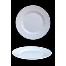 %100 Kırılmaz 6'lı Melamin Tatlı & Yemek Servis Tabağı Seti - 25 Cm Beyaz Beyaz