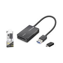 Usb Type-c 3.2 Gen1 All İn One Kart Okuyucu Cf Sd Microsd Ms 5 Gbps Siyah C313 Evimdeyokyok