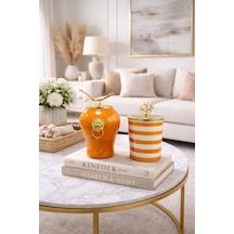 Dekoratif - Soft Sarı Mermer Şah Zebra Silindir Gold