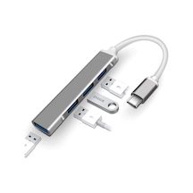 Kuzey's Store Type-c/usb-a Hub 4'ü 1 Arada Otg 3.0 5 Gbps Çevirici Hub Adaptör Multiport Splitter Bilgisayar Macbook İle Uyumlu Dongle Veri Aktarımı